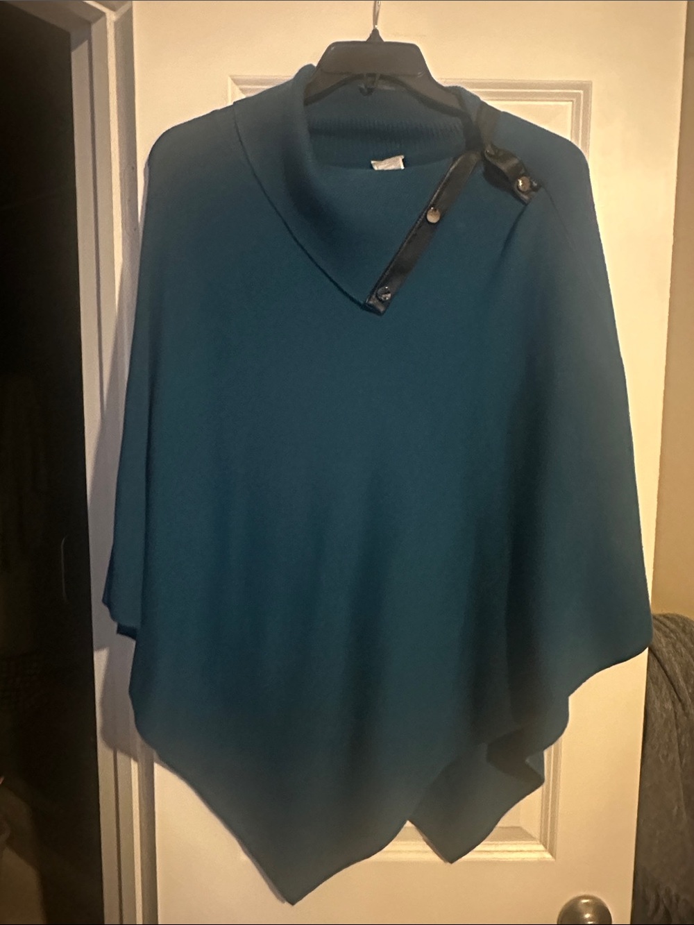 Chico's Teal Button-Shoulder Poncho